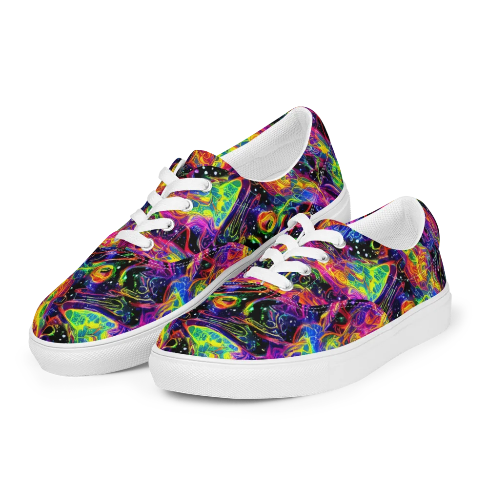 Hypercolor Dreamscape on Men's Lace-Up Canvas Shoes — Left Front