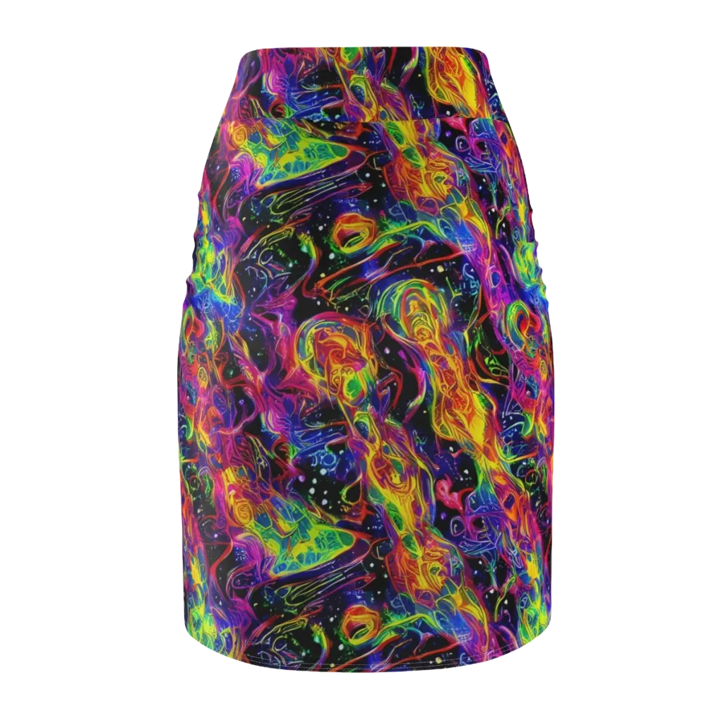 Hypercolor Dreamscape on Pencil Skirt — Back