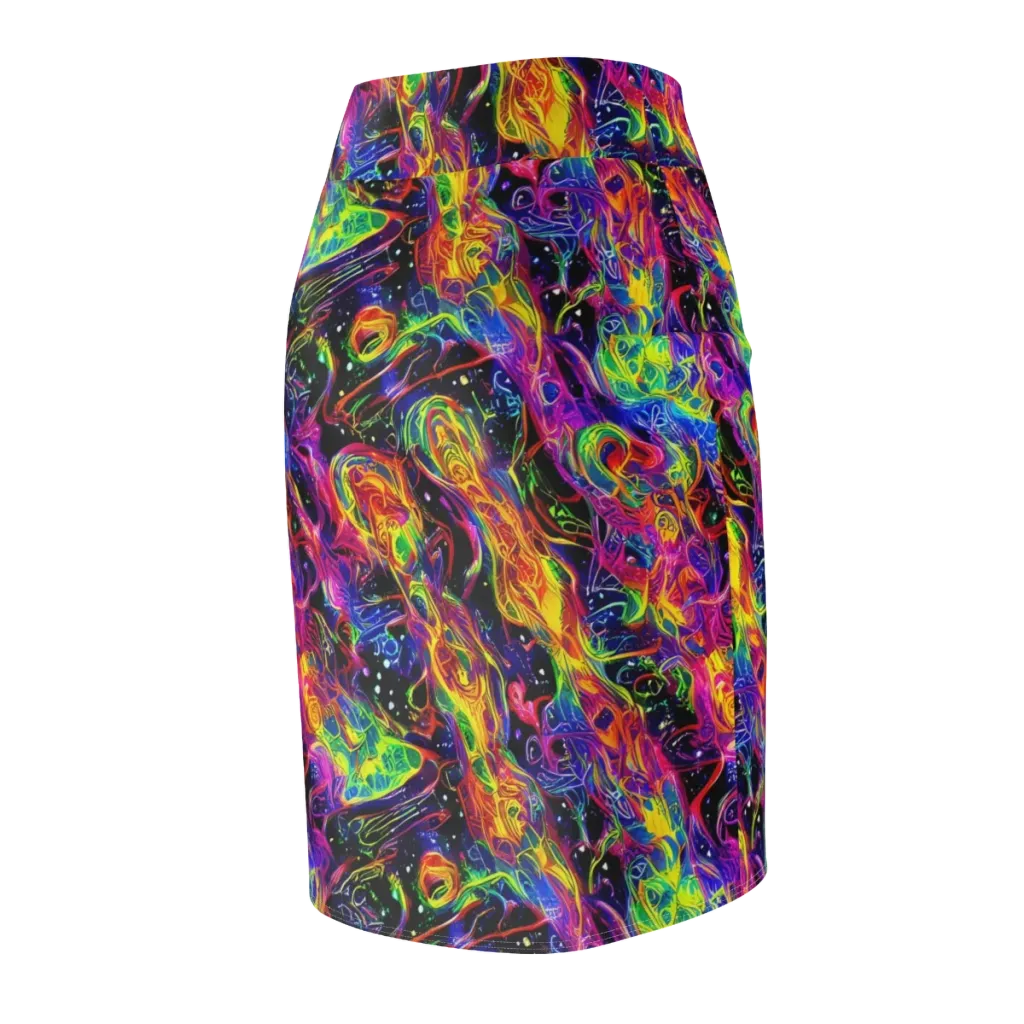 Hypercolor Dreamscape on Pencil Skirt — Back Side