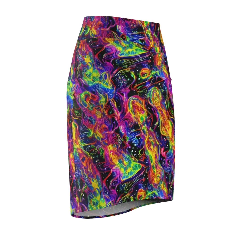 Hypercolor Dreamscape on Pencil Skirt — Front Side
