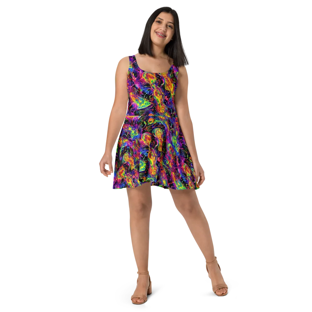 Hypercolor Dreamscape on Skater Dress — Front