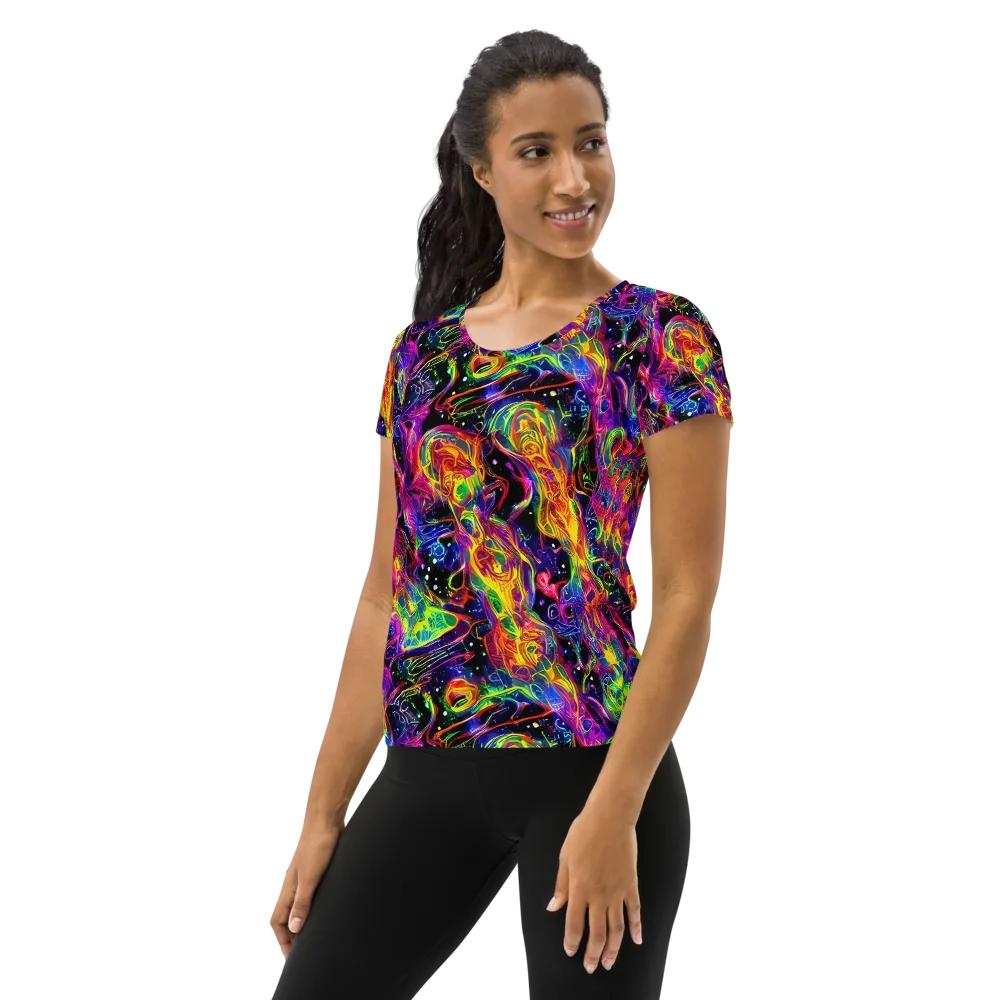 Hypercolor Dreamscape on Women's Athletic T-Shirt — Left