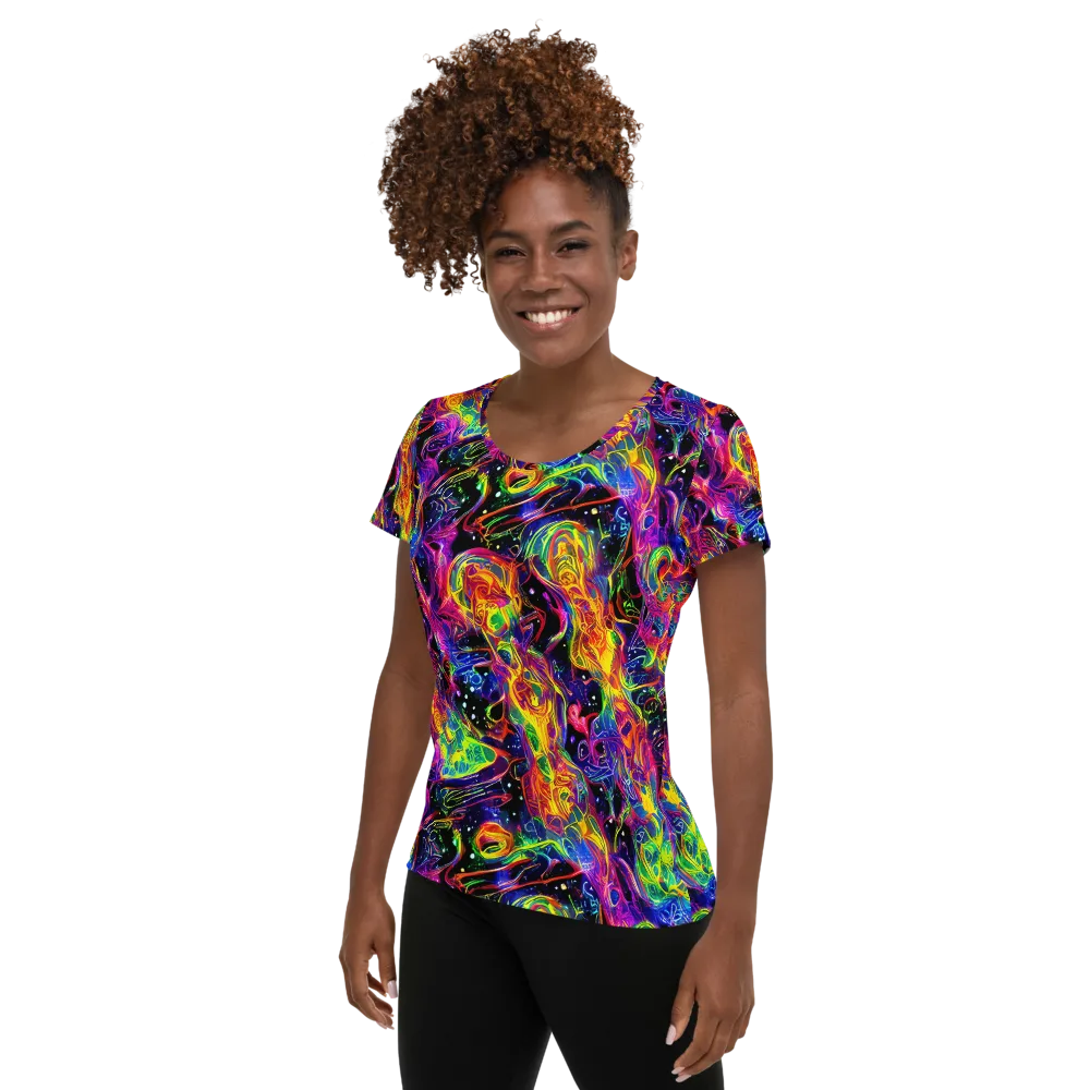 Hypercolor Dreamscape on Women's Athletic T-Shirt — Left