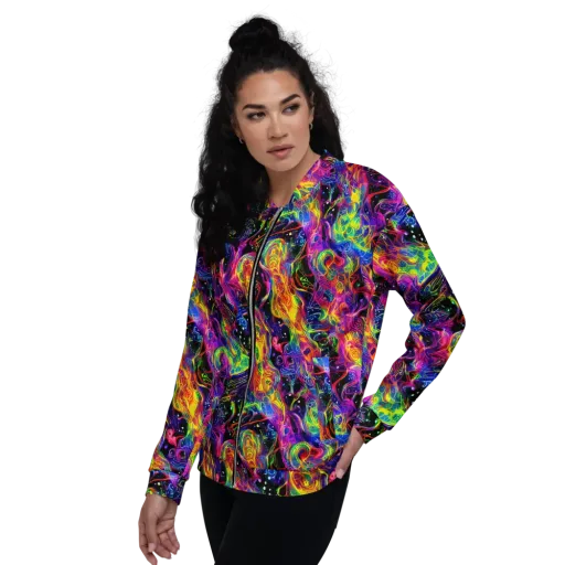 Hypercolor Dreamscape on a Bomber Jacket