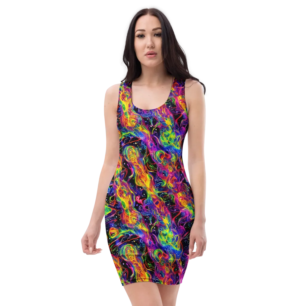 Hypercolor Dreamscape on Bodycon Dress — Front