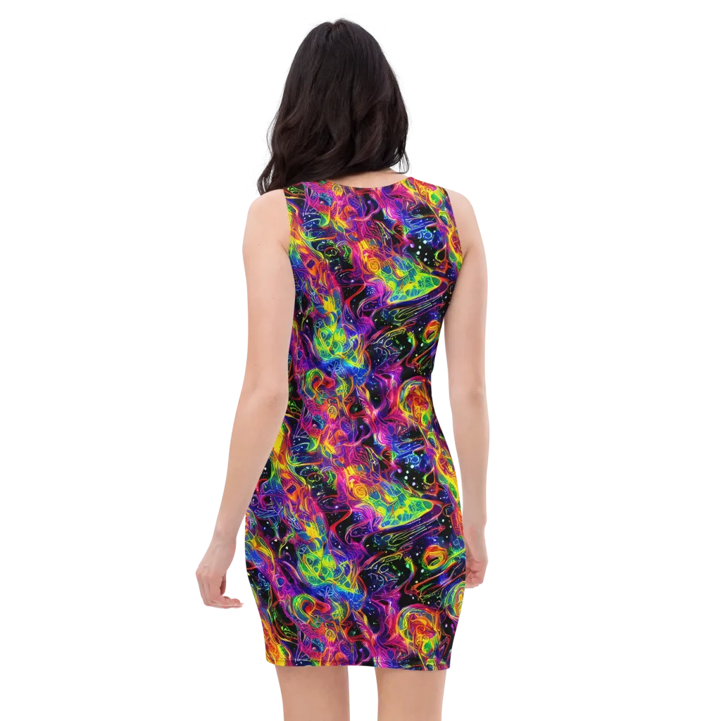 Hypercolor Dreamscape on Bodycon Dress — Back