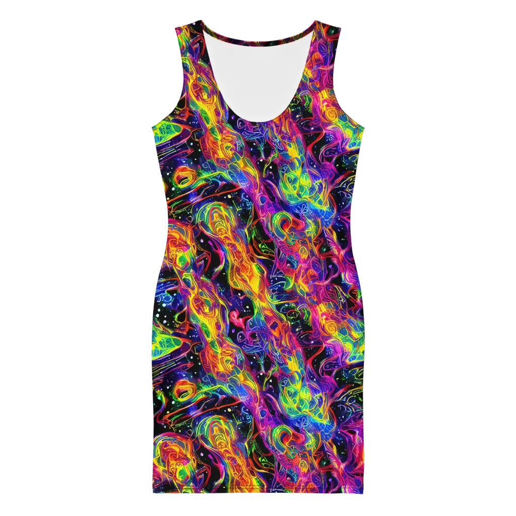 Hypercolor Dreamscape on Bodycon Dress — Front