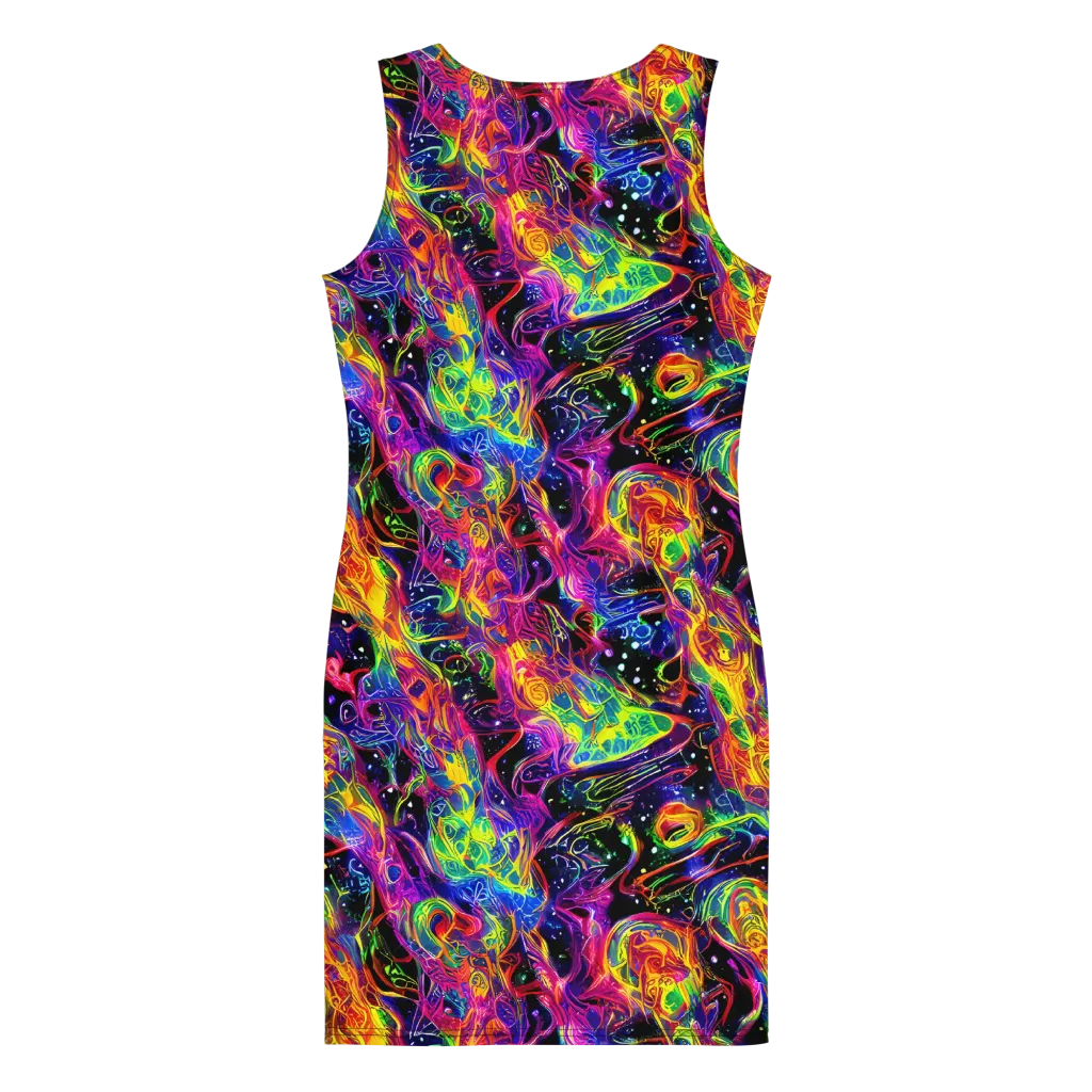 Hypercolor Dreamscape on Bodycon Dress — Back