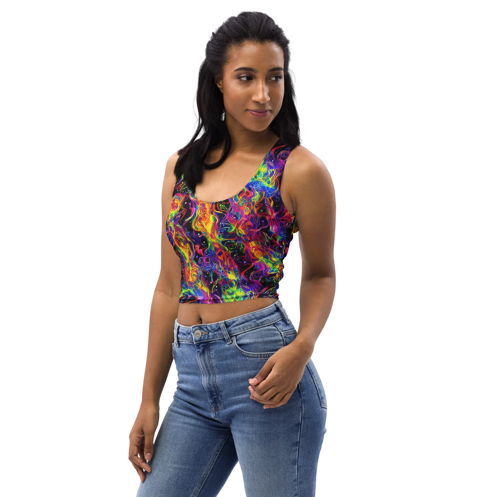 Hypercolor Dreamscape on Crop Top — Left Front