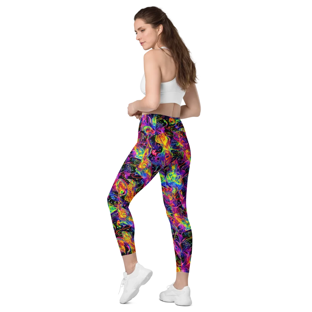Hypercolor Dreamscape on Leggings with Pockets — Left Back