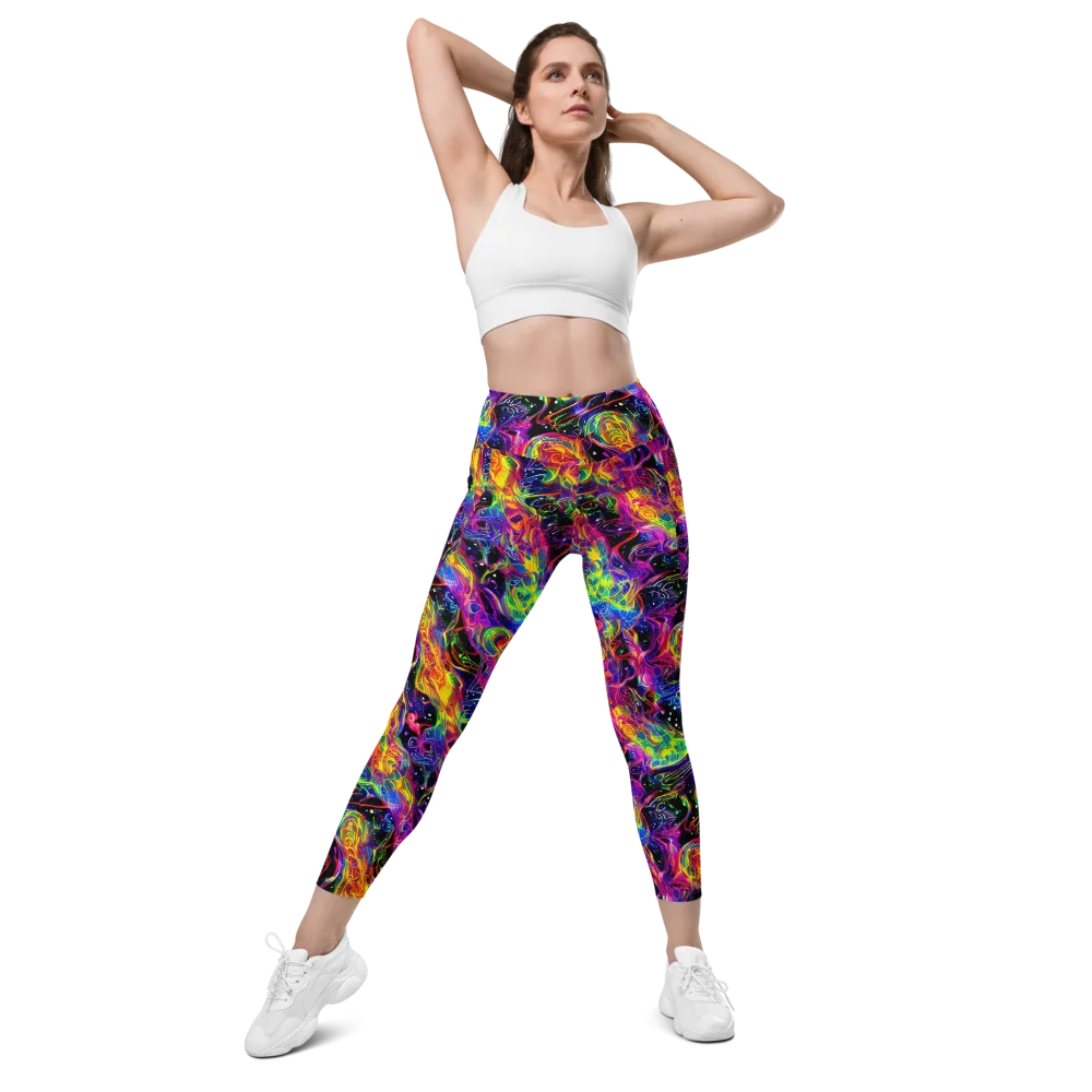 Hypercolor Dreamscape on Leggings with Pockets — Front