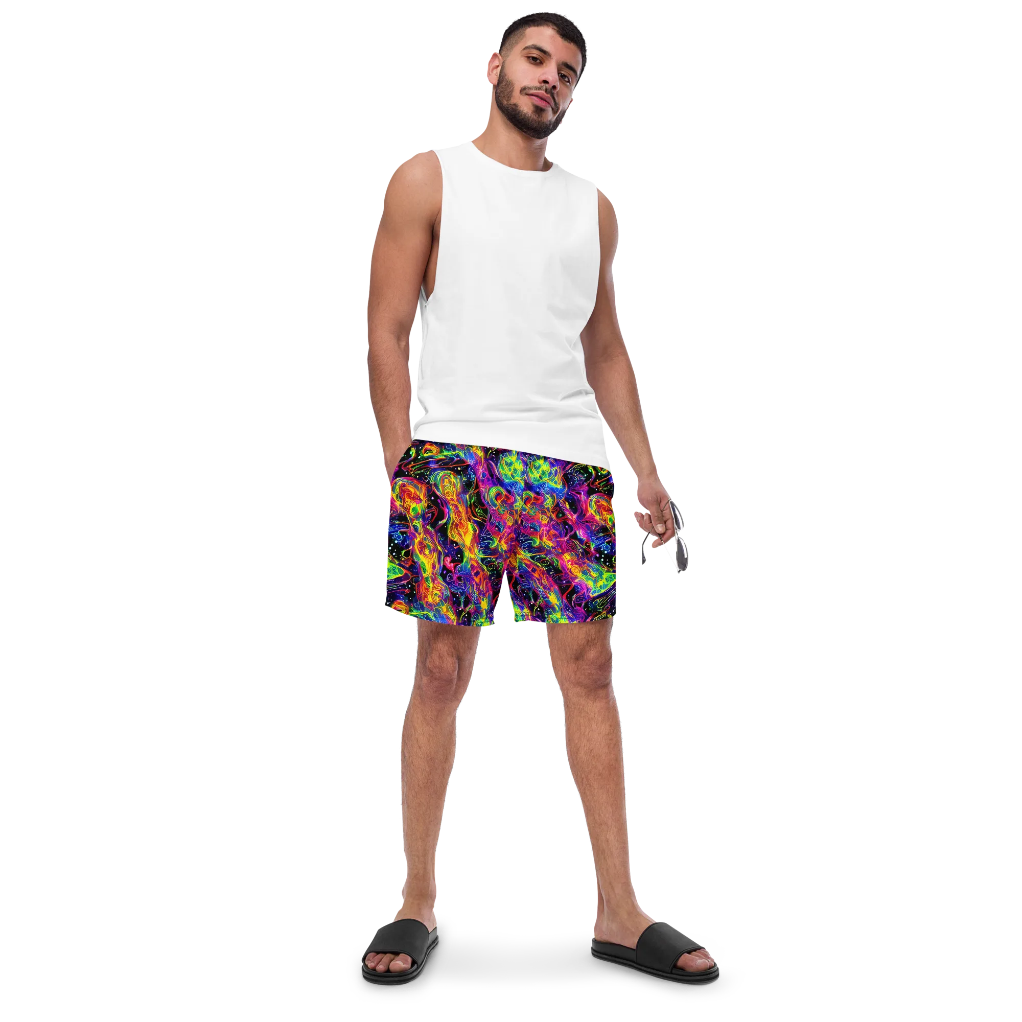 Hypercolor Dreamscape on Swim Trunks — Front