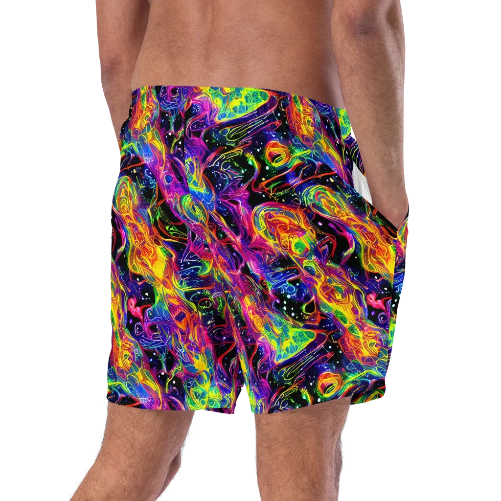 Hypercolor Dreamscape on Swim Trunks — Right Back