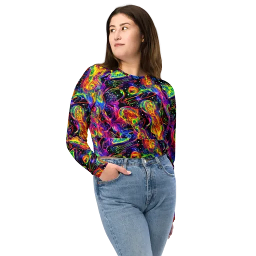 Hypercolor Dreamscape on a Long Sleeve Crop Top