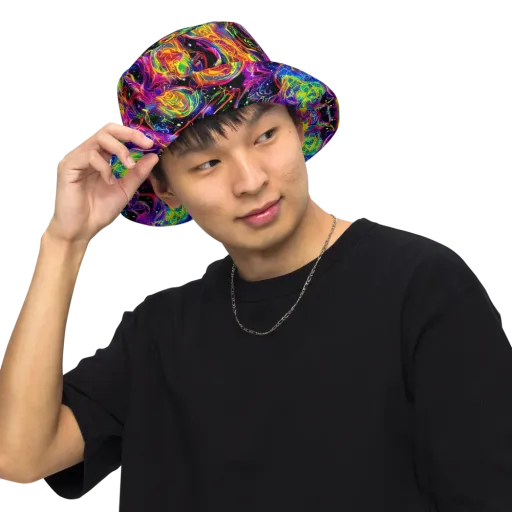 Hypercolor Dreamscape on a Reversible Bucket Hat