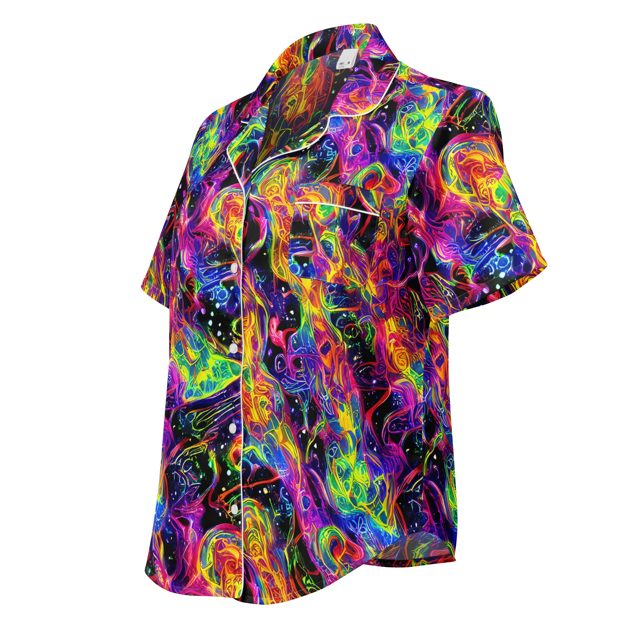 Hypercolor Dreamscape on Women's Short Sleeve Pajama Top — Left Front