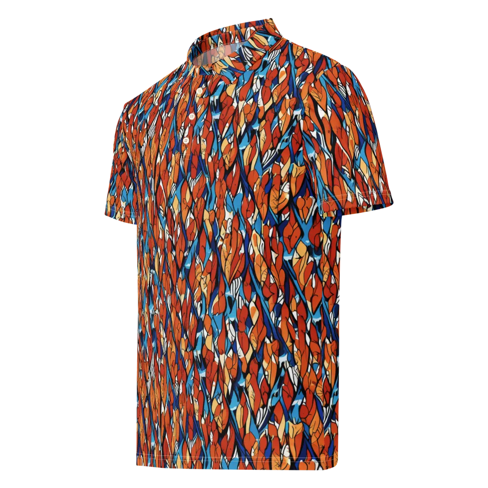 Cobalt Poppy on Men's Slim Fit Polo Shirt — Left Front