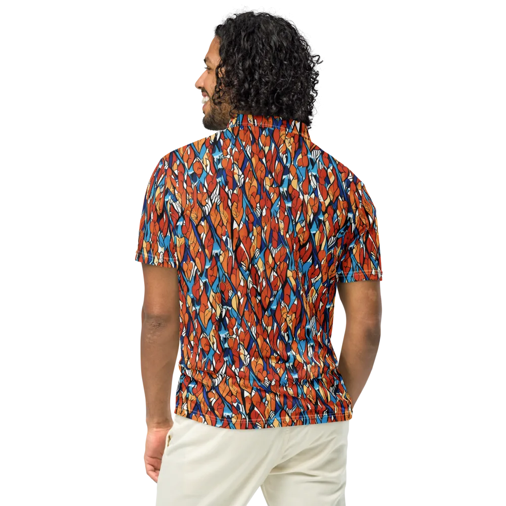 Cobalt Poppy on Men's Slim Fit Polo Shirt — Back