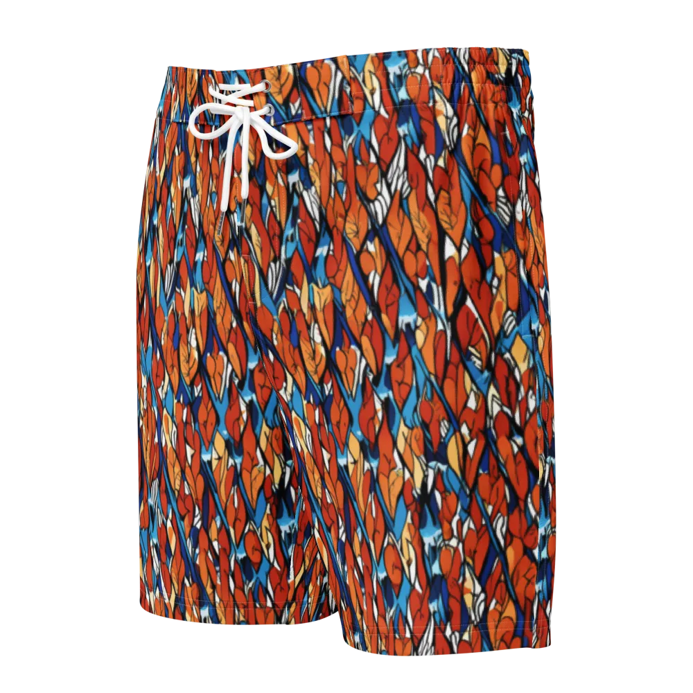 Cobalt Poppy on Men's Board Shorts — Front