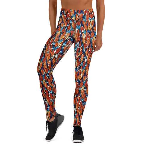 Cobalt Poppy on a Yoga Leggings