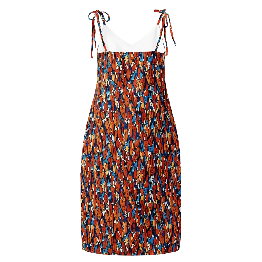 Cobalt Poppy on Slip Dress — Back