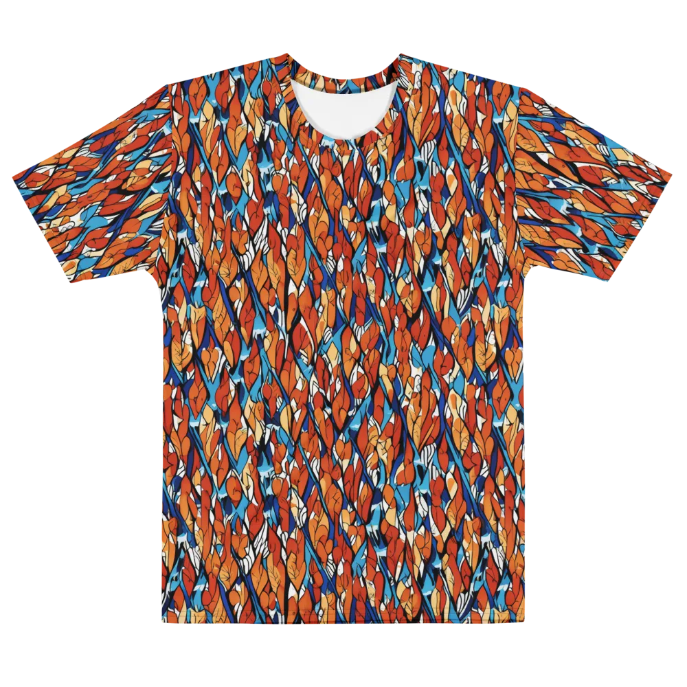 Cobalt Poppy on Men's Cotton Crew Neck T-Shirt — Front