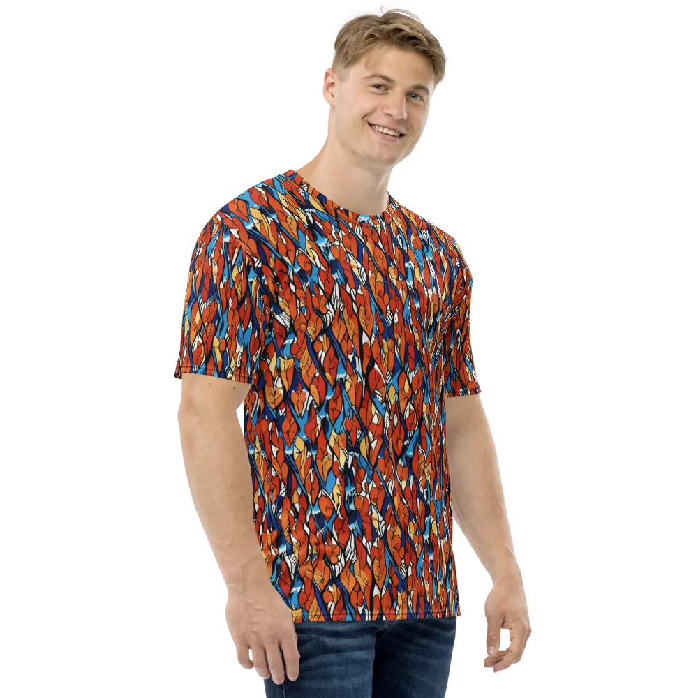 Cobalt Poppy on Men's Crew Neck T-Shirt — Right