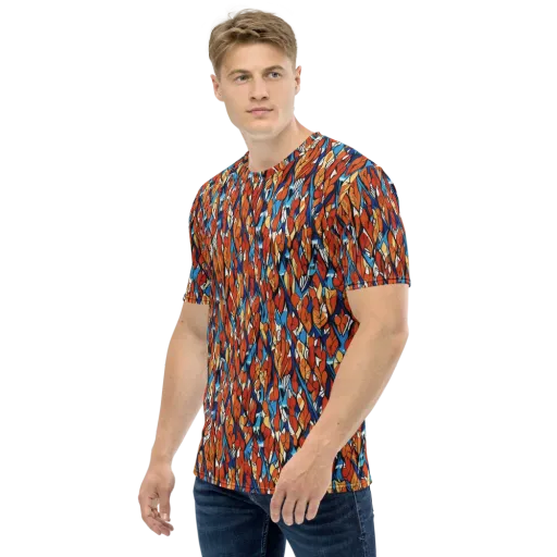 Cobalt Poppy on a Men's Crew Neck T-Shirt