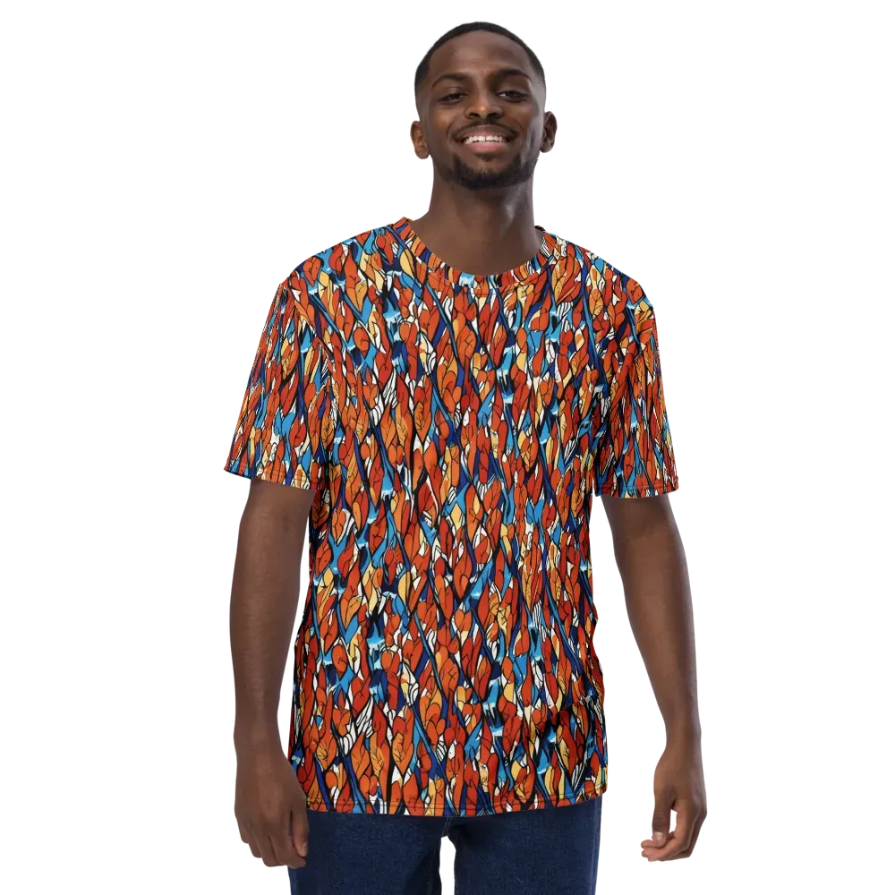 Cobalt Poppy on Men's Crew Neck T-Shirt — Front