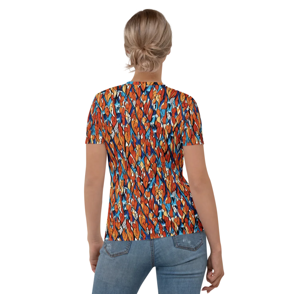 Cobalt Poppy on Women's Crew Neck T-Shirt — Back
