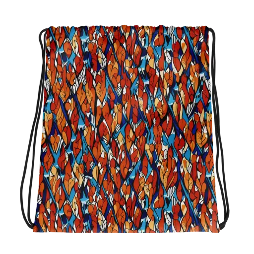 Cobalt Poppy on a Drawstring Bag