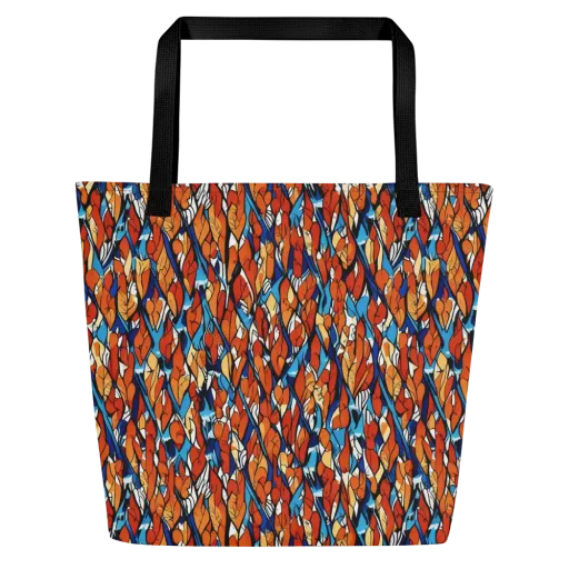 Cobalt Poppy on a Large Tote Bag W/ Pocket