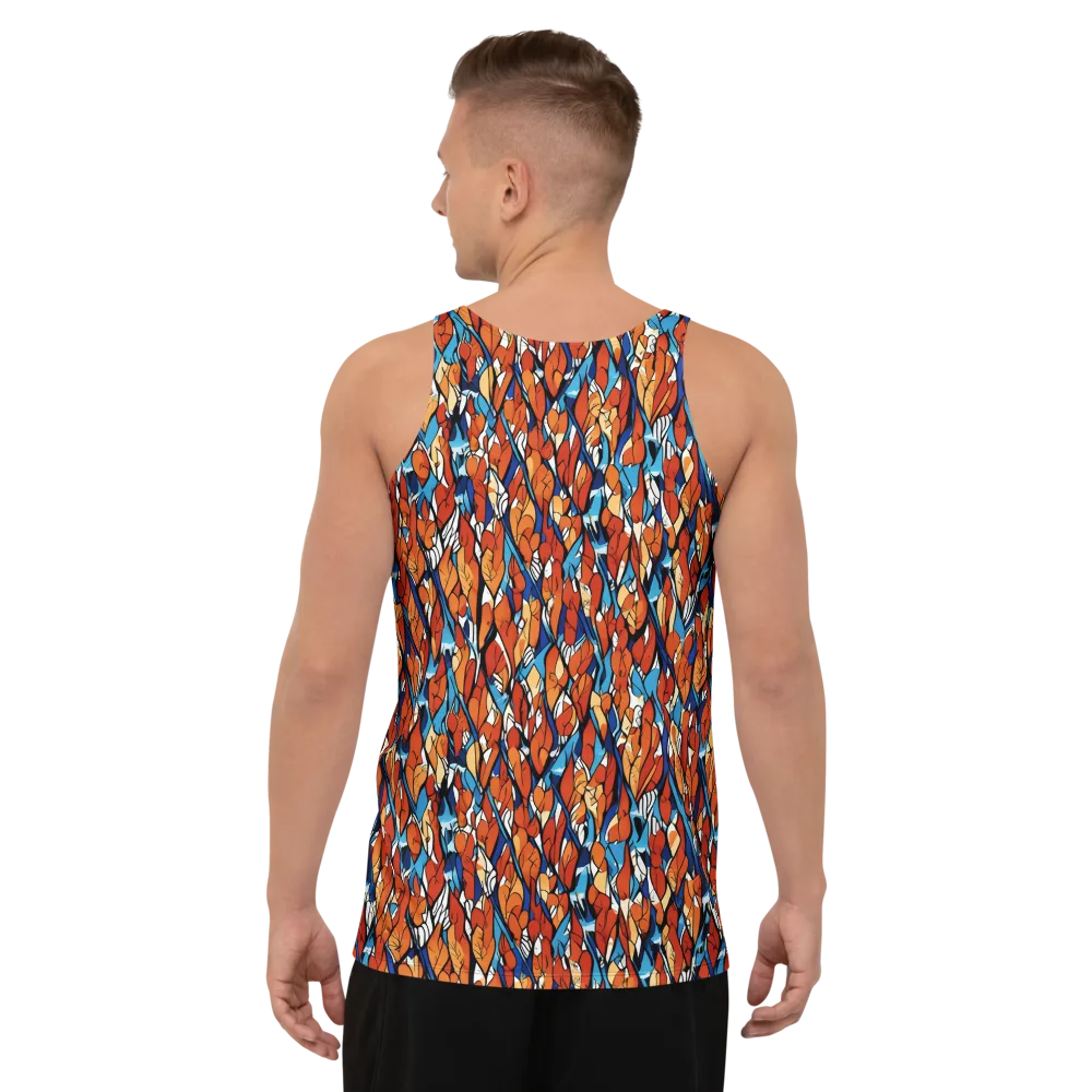Cobalt Poppy on Men's Tank Top — Back