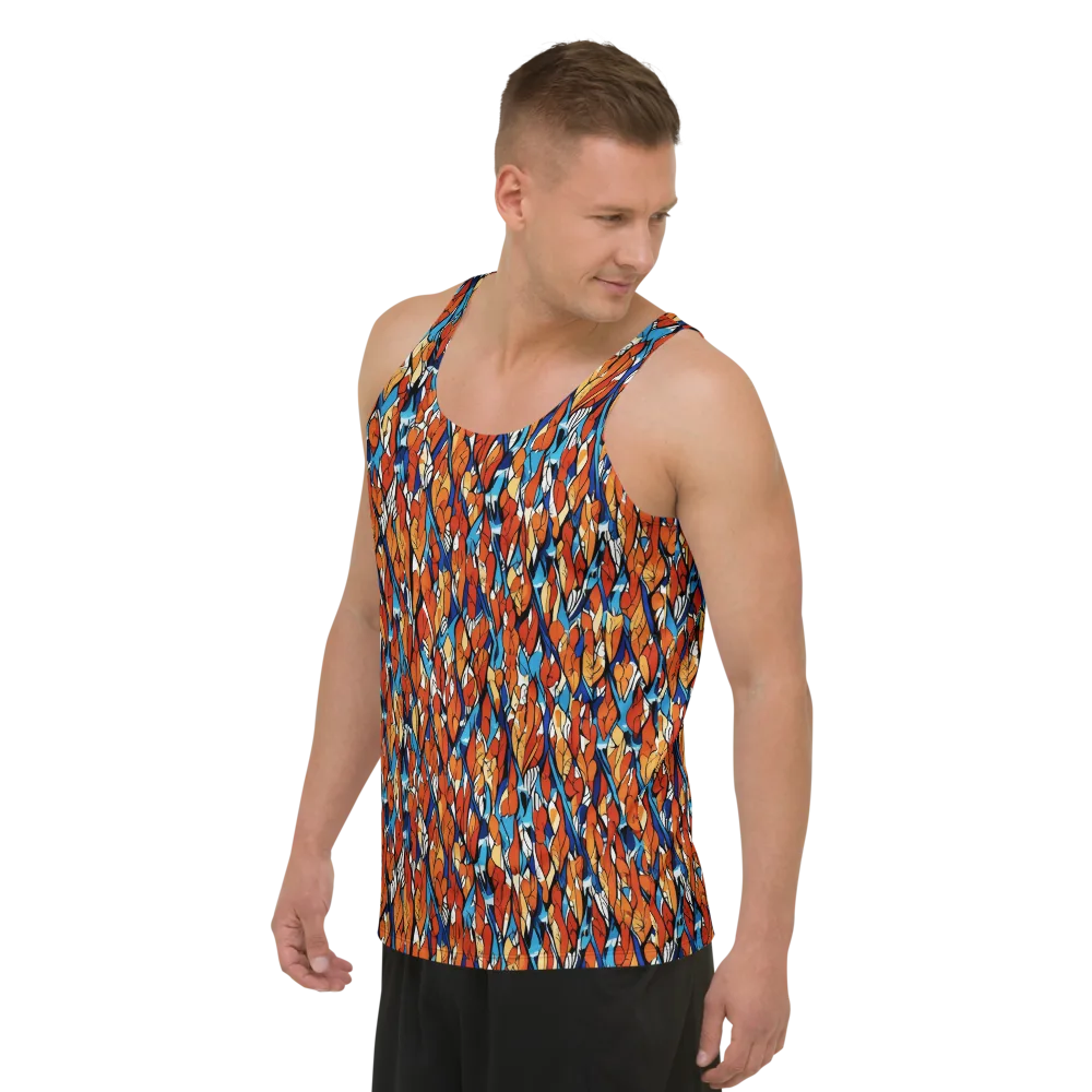 Cobalt Poppy on Men's Tank Top — Left Front