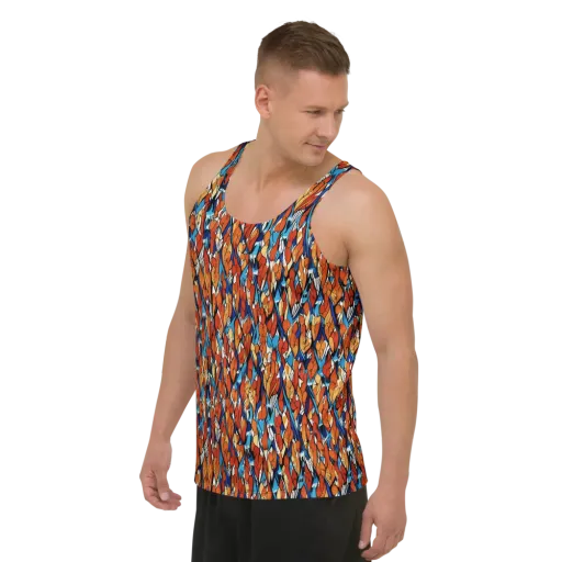 Cobalt Poppy on a Men's Tank Top