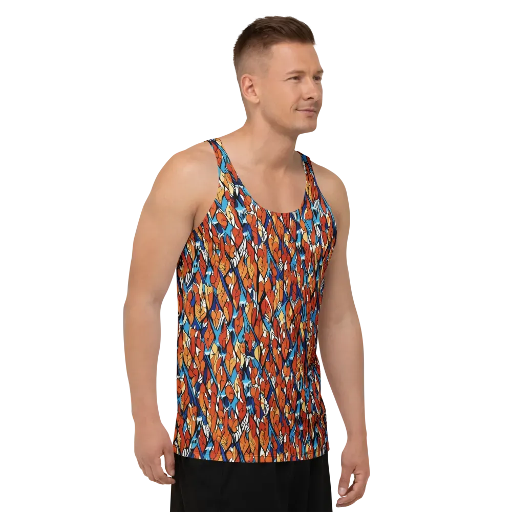 Cobalt Poppy on Men's Tank Top — Right Front