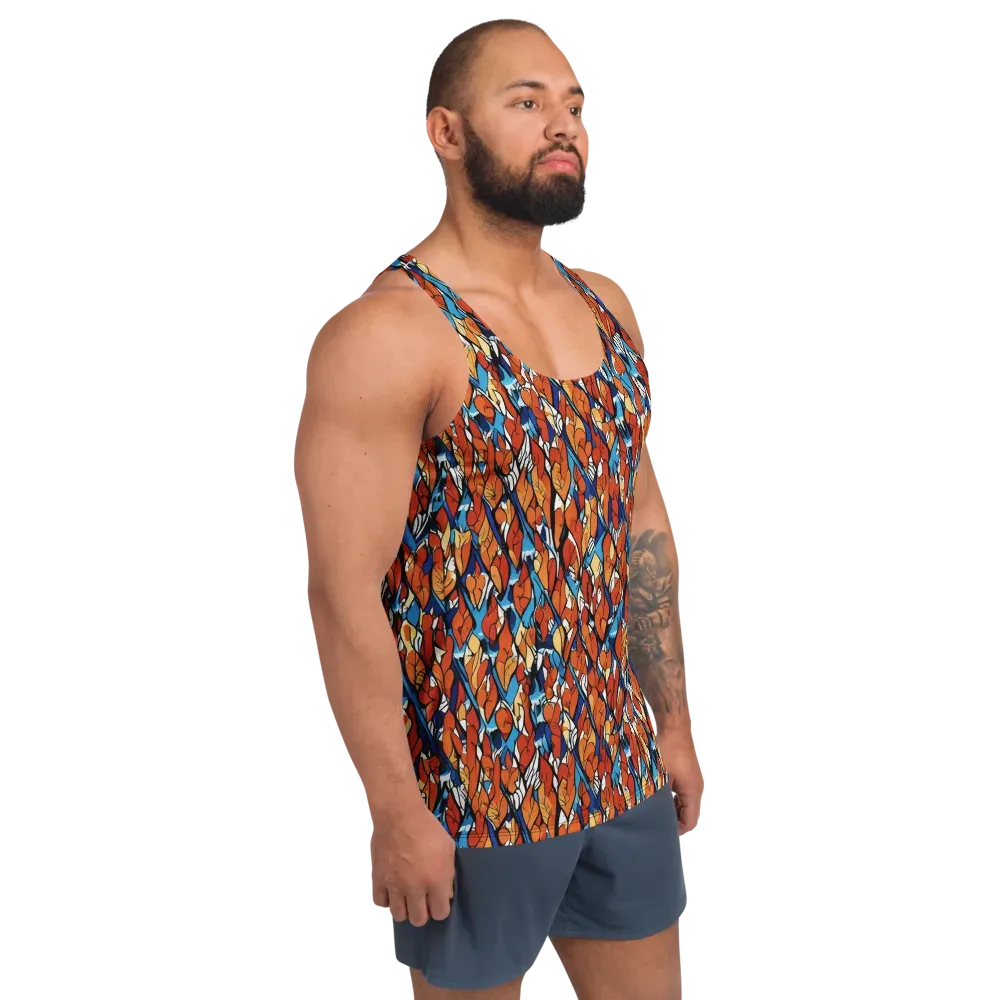 Cobalt Poppy on Men's Tank Top — Right Front