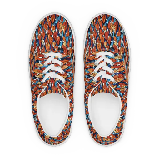 Cobalt Poppy on a Men's Lace-Up Canvas Shoes