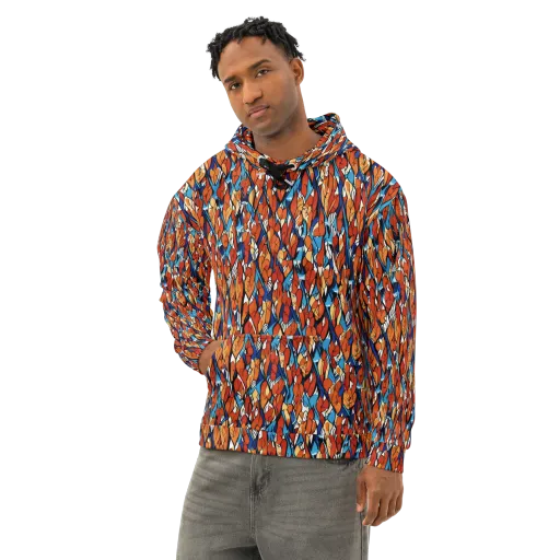 Cobalt Poppy on a Cotton Hoodie