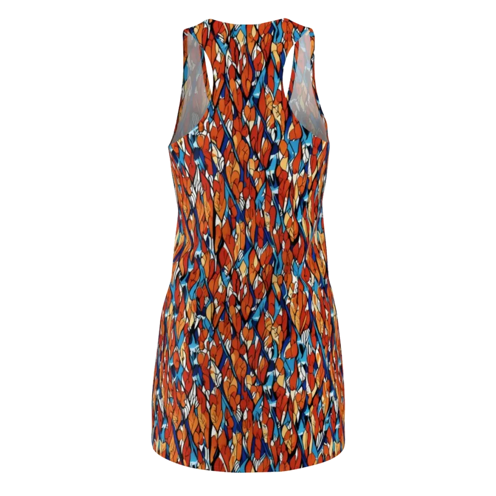 Cobalt Poppy on Racerback Dress — Back