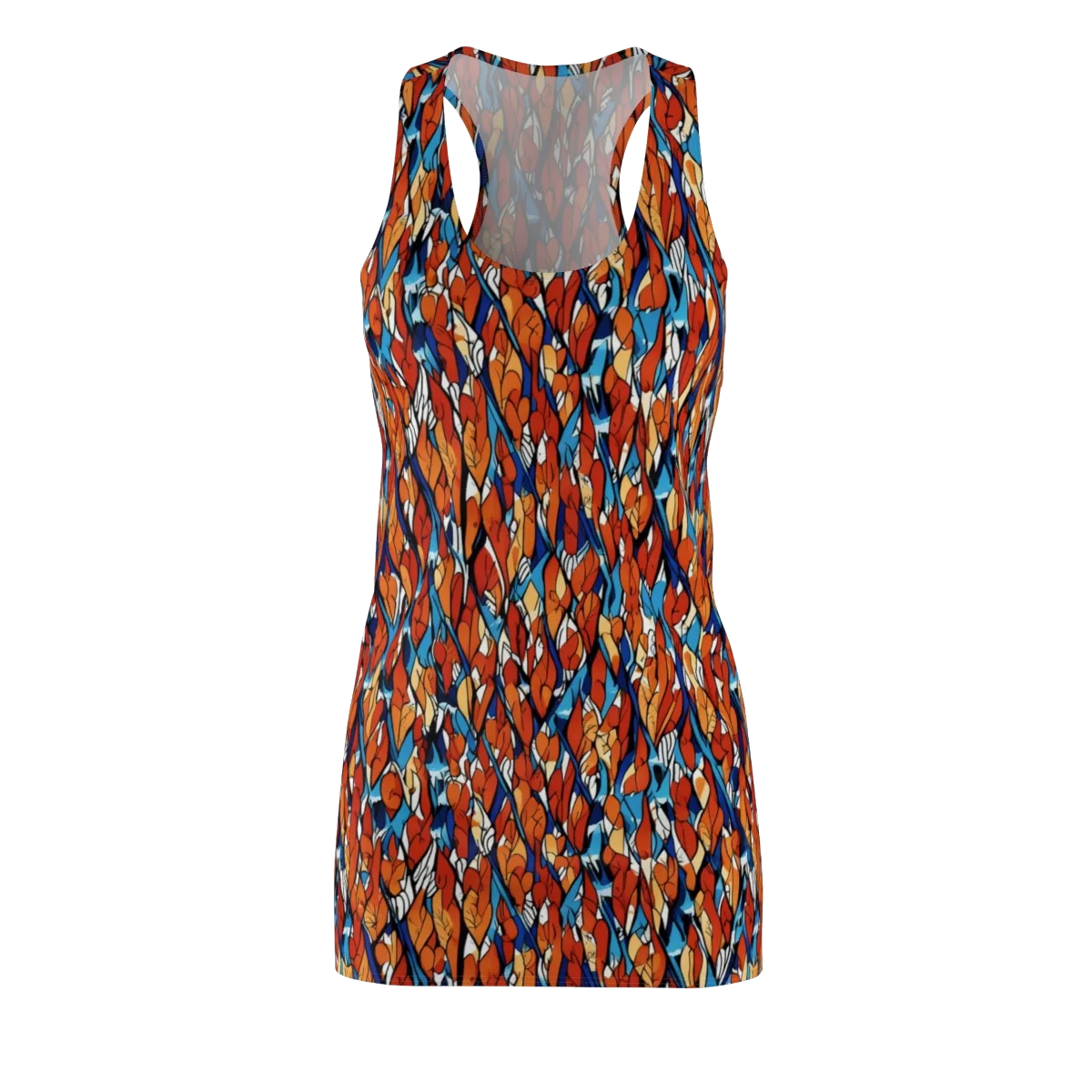 Cobalt Poppy on Racerback Dress — Front