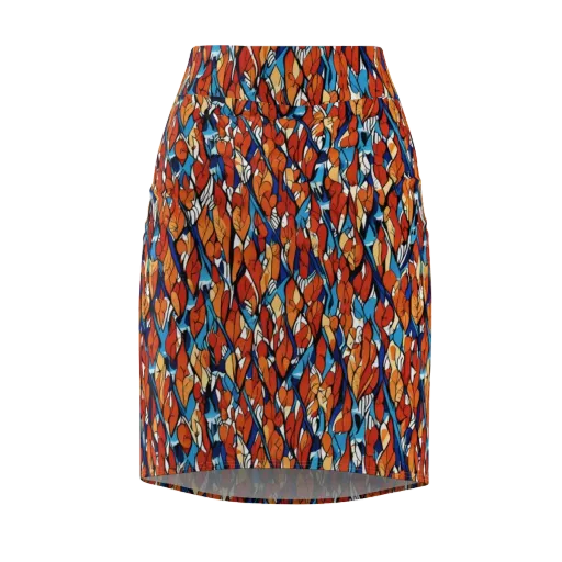 Cobalt Poppy on a Pencil Skirt
