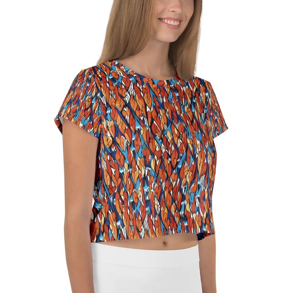 Cobalt Poppy on Crop Tee — Right