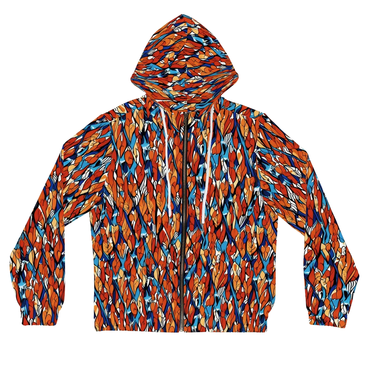 Cobalt Poppy on Women's Full-Zip Hoodie — Front