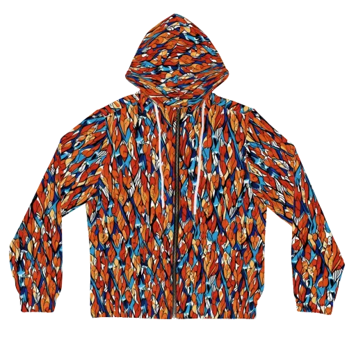 Cobalt Poppy on a Women's Full-Zip Hoodie