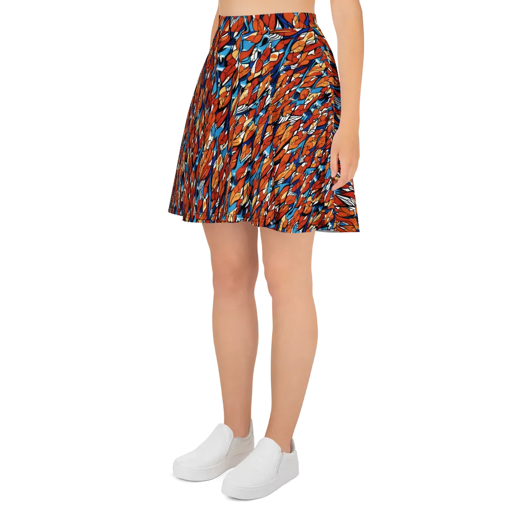 Cobalt Poppy on Skater Skirt — Left