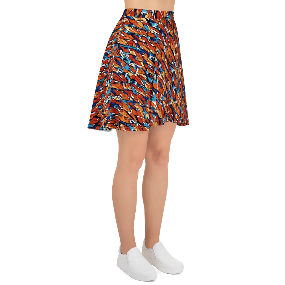 Cobalt Poppy on Skater Skirt — Right