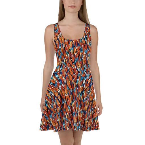Cobalt Poppy on a Skater Dress