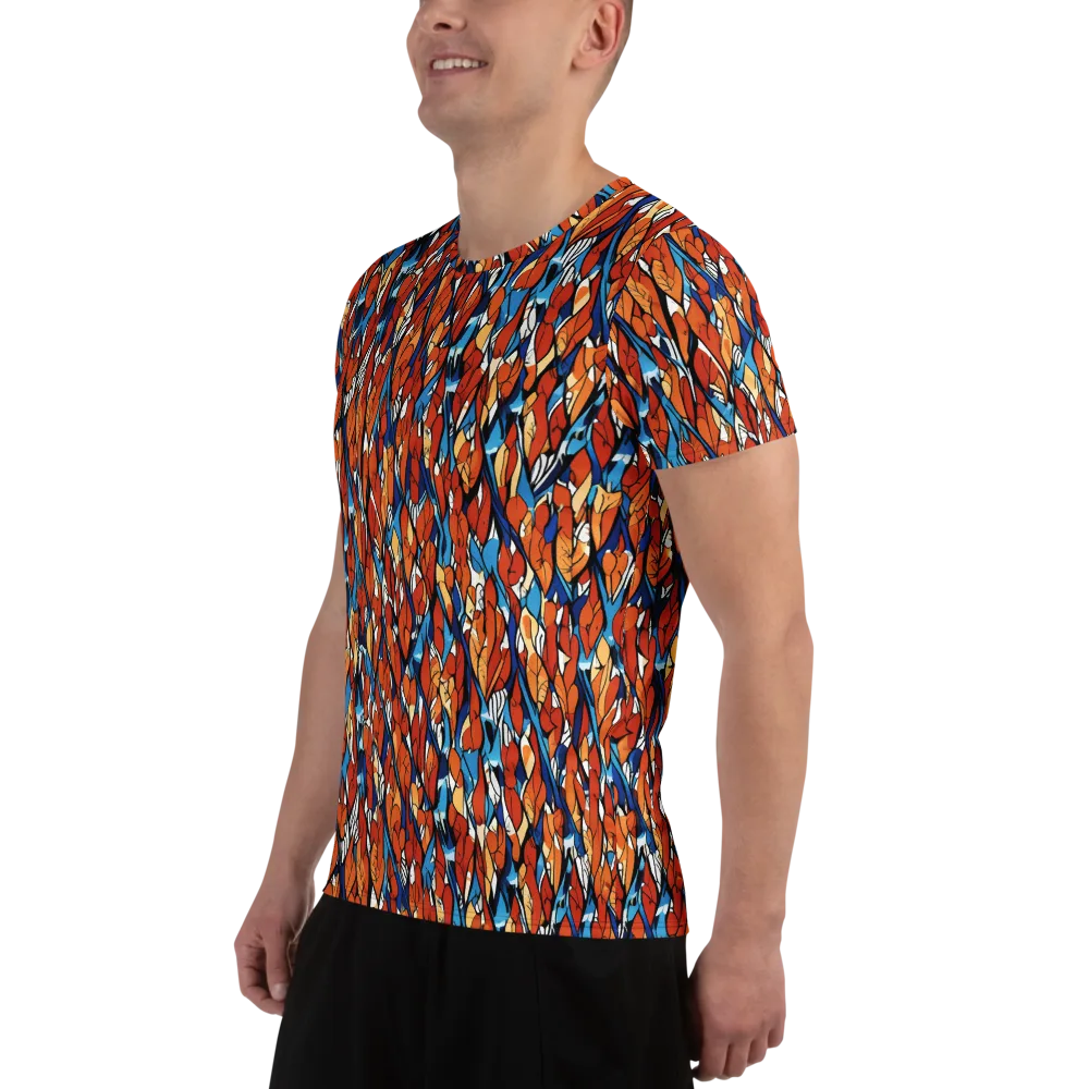 Cobalt Poppy on Men's Athletic T-Shirt — Left