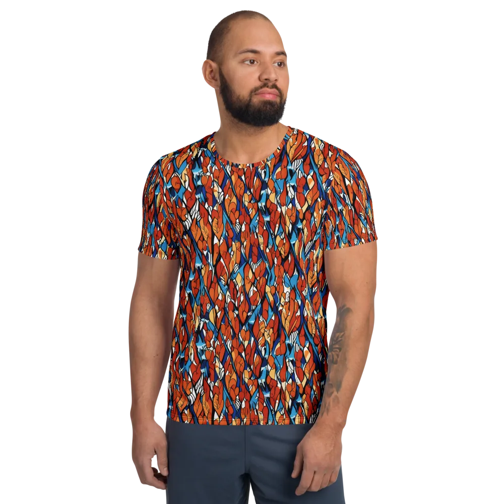 Cobalt Poppy on Men's Athletic T-Shirt — Front